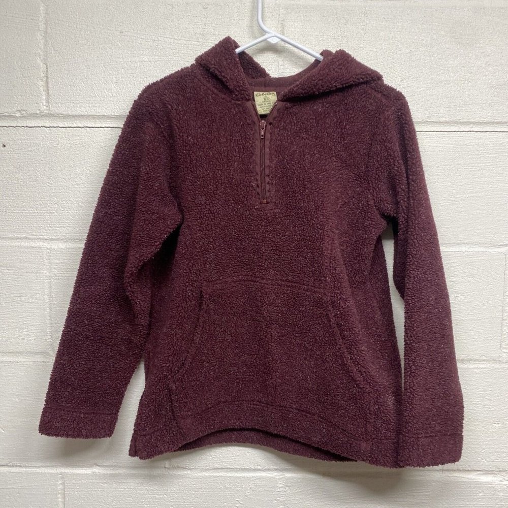 Cabelas deep pile maroon size small hoodie pullover